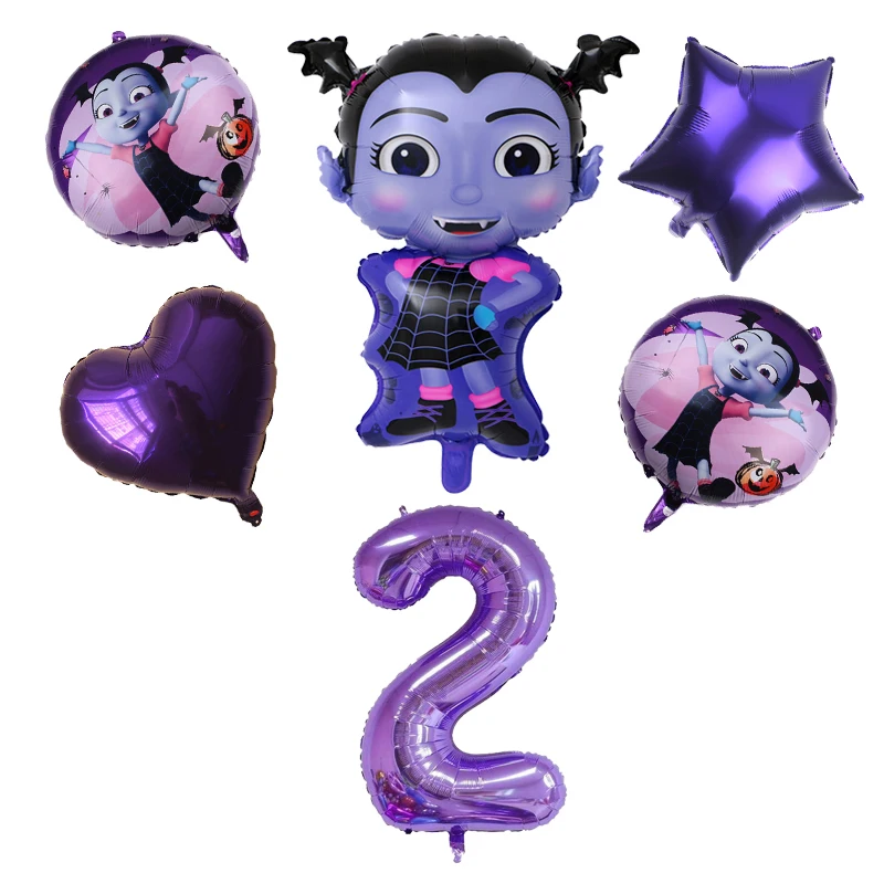 Purple 2 Новая вампирская девушка с воздушными шарами на день рождения Anniversaire вечерние украшения ужасов на Хэллоуин 40 дюймов фиолетовый Количество шариков детские игрушки Globos - Цвет: Purple 2