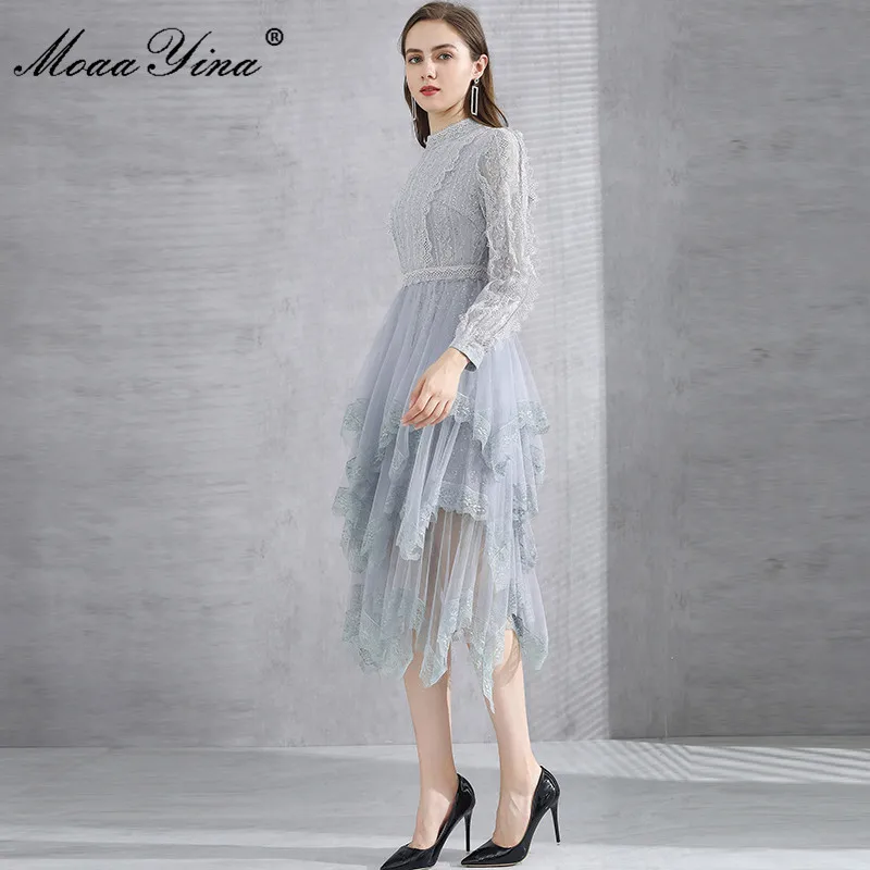 MoaaYina Fashion Designer dress Autumn Women's