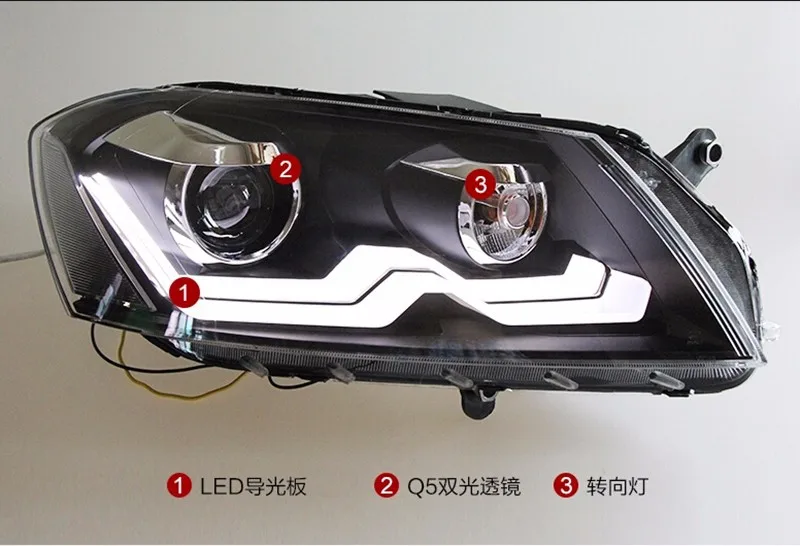 Автомобильный Стайлинг для VW Passat B7 головной светильник s Европейская версия светодиодный головной светильник DRL Дневной ходовой светильник Bi-Xenon HID 2011