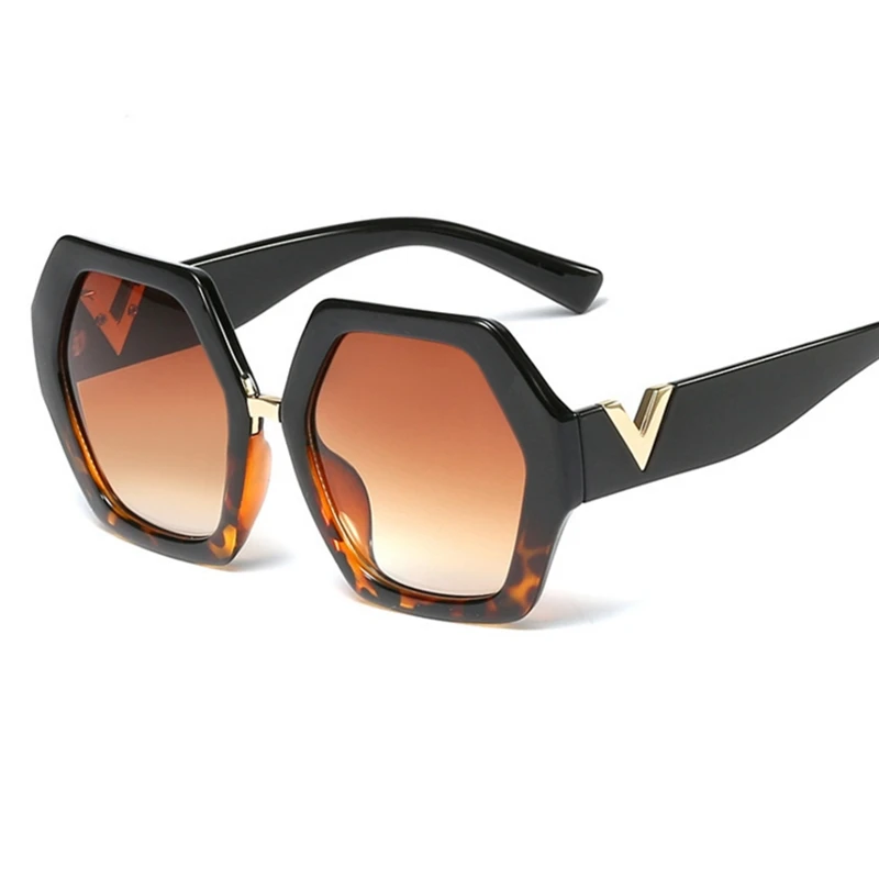 Новые многоугольные женские солнцезащитные очки бренда класса «Люкс» дизайн шестиугольник черные мужские солнцезащитные винтажные очки, ретро шикарные женские квадратные очки