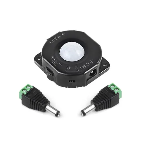 Black and connectors Регулируемый PIR датчик движения переключатель Смарт 12 в 24 В 5 в движения тела инфракрасный датчик детектор, таймер автоматический ВКЛ/ВЫКЛ Выключатель Света - Цвет: Black and connectors