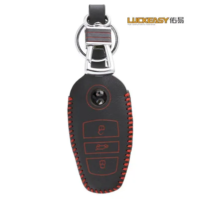 Luckeasy чехол для ключей vw touareg 2011 чехол для ключей автомобиля кожаный держатель дистанционного ключа 2A - Название цвета: Красный