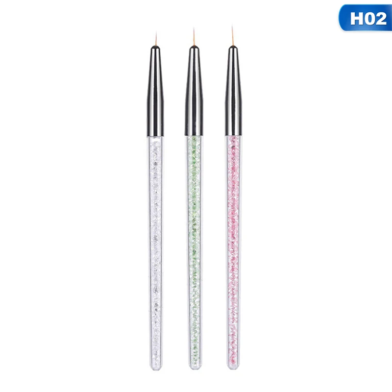 Темный хаки New Nail Pull Pen 3Pcs/Set Sequins Drill Pen Strokes Pen Carved Pen Painting Line Hook Line Pen Super Fine Flower Pen - Цвет: Темный хаки