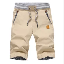 Новые летние льняные шорты до колена Мужские повседневные штаны для стройных шорт Молодежные Пляжные штаны