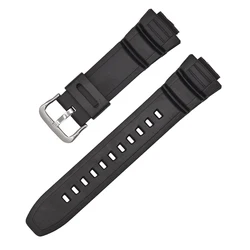Enhanced Waterproof TPU Rubber Watch Strap - 16mm Resin Sport Design - 16mm (Black - s)
