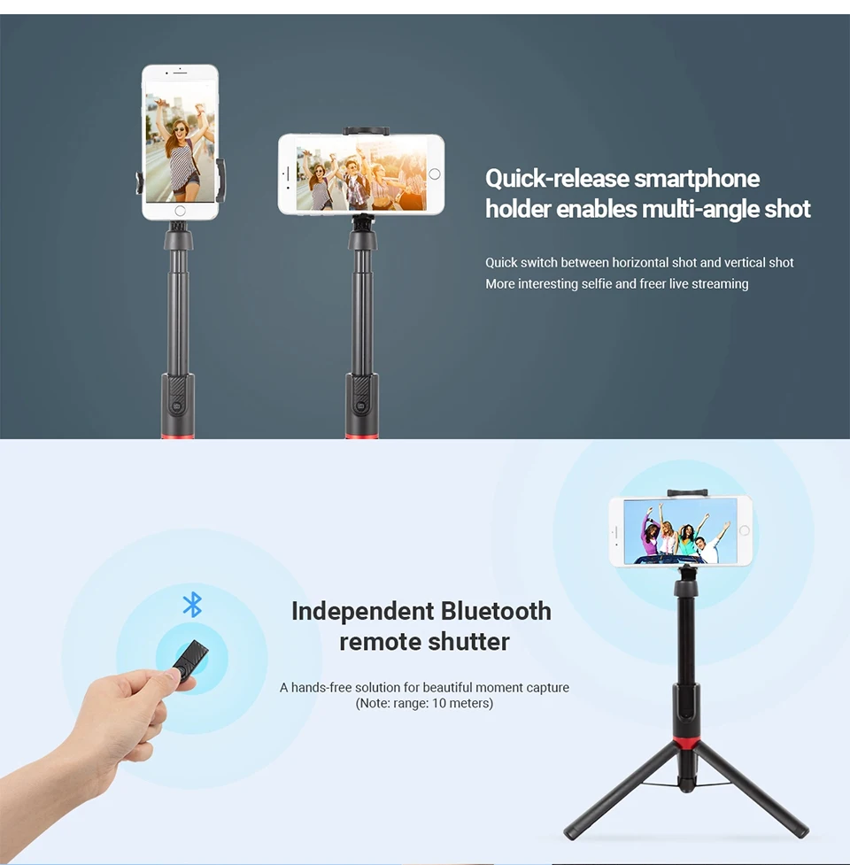 Description Picture 6 of itemSmallRig Portable Wireless Selfie Stick Bluetooth Foldable Mini Tripod For IPhone 13 /For Huawei Remote Control Tripod 3375