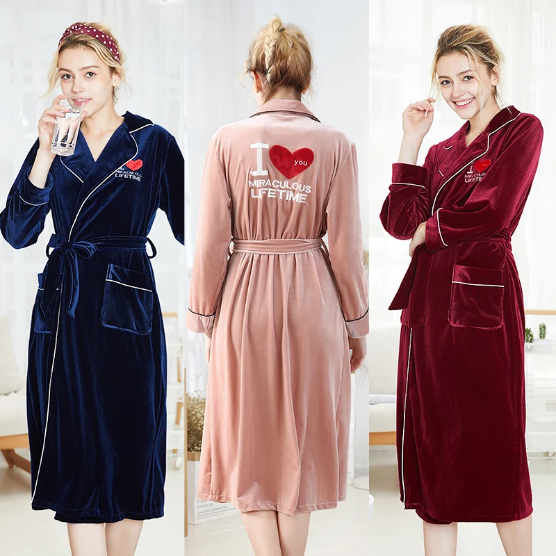 Бархатный пеньюар для ночного города мягкий толстый Халат подружки невесты