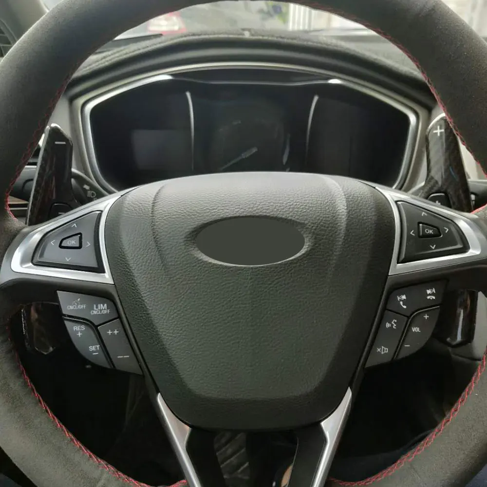 Для Ford Телец рулевое колесо переключения расширение Настоящее углеродное волокно автомобиля сдвиг накладка весло DSG