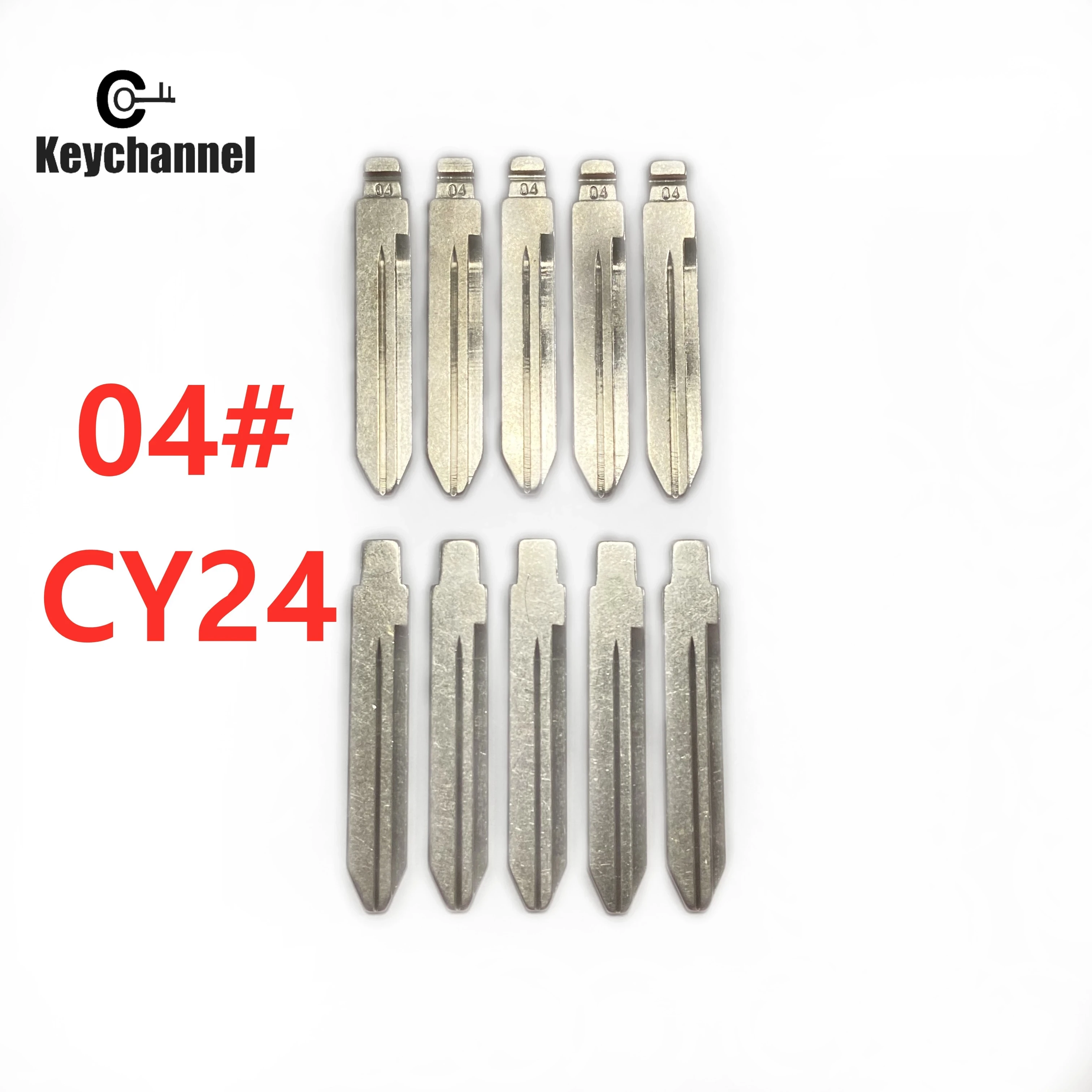 Keychannel 10Pcs/Lot #04 KD Metal Blank Uncut CY24 Car Key Blade for Jeep Dodge Chrysler for KD KEYDIY VVDI Xhorse Flip Remote riooak 10pcs lot key blade toy47 for toyota corolla remote control flip blade kd remote uncut blade blank for keydiy vvdi jmd