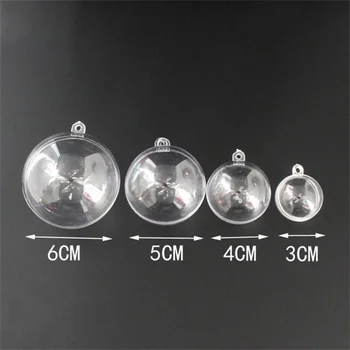 

15PCS 5CM Snap-On Hollow DIY Fill-able Bath Bomb Mold Acrylic Balls Transparent Plastic Ball Xmas Hanging Ornament Wedding Decor