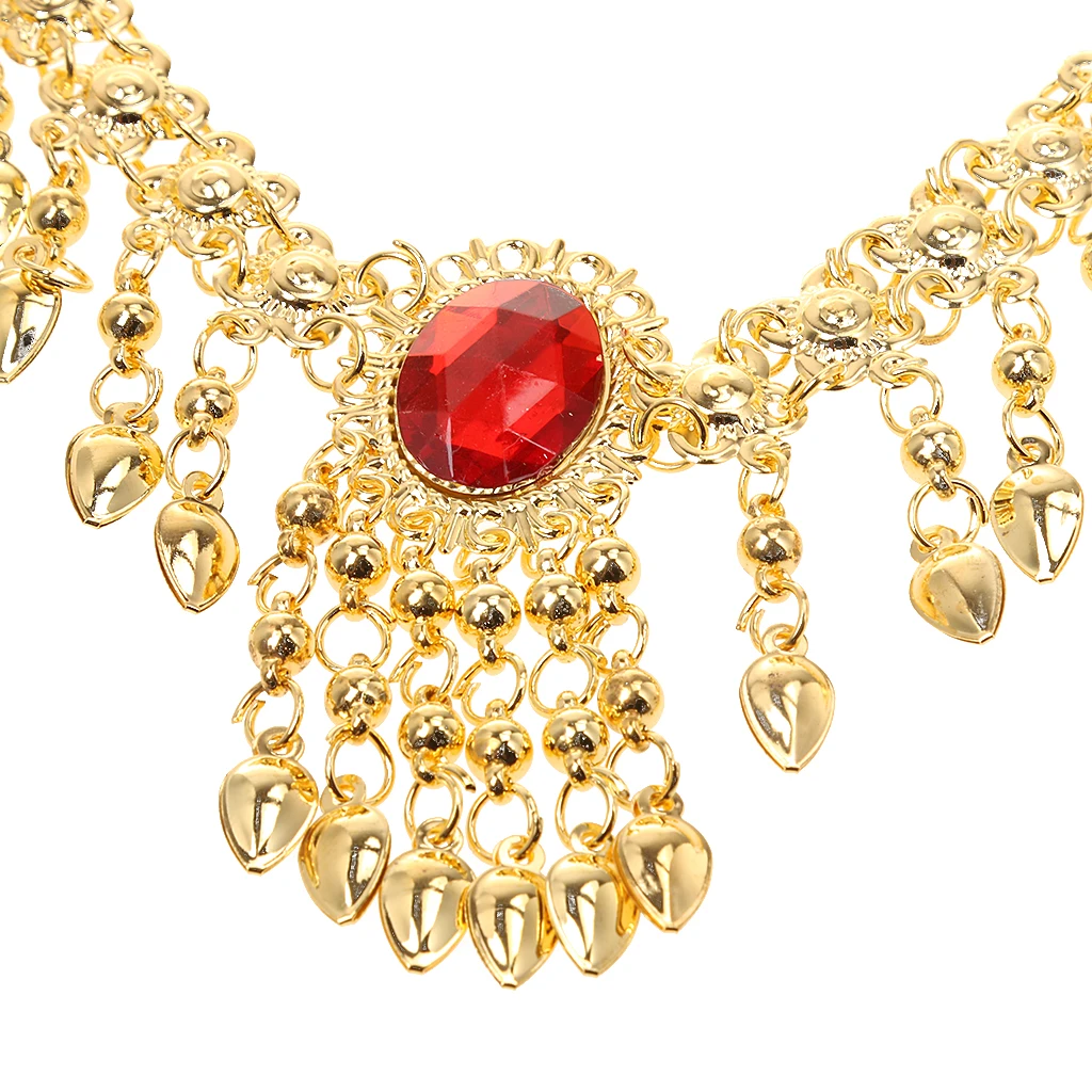 Women's 2 In 1 Necklace Headdress Head Chain Belly Dance Costume Jewelry