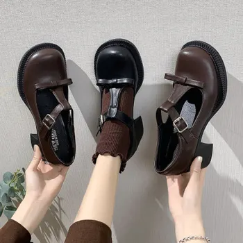 

2020 spring new retro British college style small leather shoes female wild student lolita cute single shoes thick heel