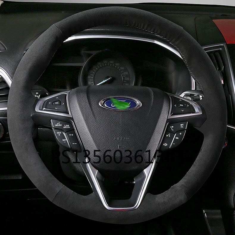 Suitable for Ford Edge Focus Escape Escort Ecosport Taurus Kuga Mondeo hand-stitched leather steering wheel cover | Автомобили и
