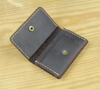 Handmade Genuine Leather Card Wallet  Leather Card Holder Men small Purse Credit ID card Holder Women Business Card case MC-412 - Image 6