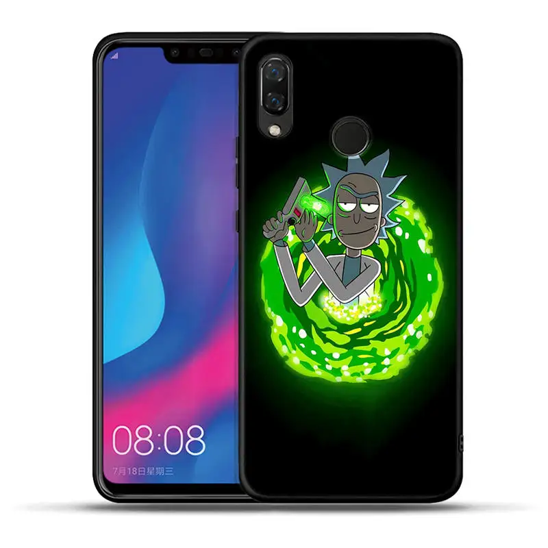 Аниме Рик и Морти мультфильм чехол для телефона аниме для Honor 20 Pro 10 9 9i 8 Lite 8X8 S 8C 7A 7X V20 View 20 черный чехол Coque Etui