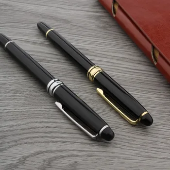 

metal gift Black office With SILVER Golden Trim Rollerball Pen