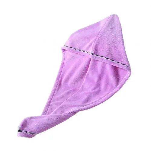 Light Purple Женская шапочка для душа, впитывающая воду, быстро сохнет, шапка для волос, для купания, для душа, полотенце, шапка для сушки, тюрбан, шапка для купания - Color: Light Purple