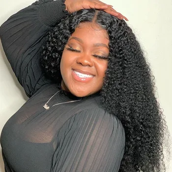 

Swinging Forest Mongolian Kinky Curly Wig Lace Front Human Hair Wigs for Black Women 13x4 Lace Front Wig 180% Remy Hair Wig