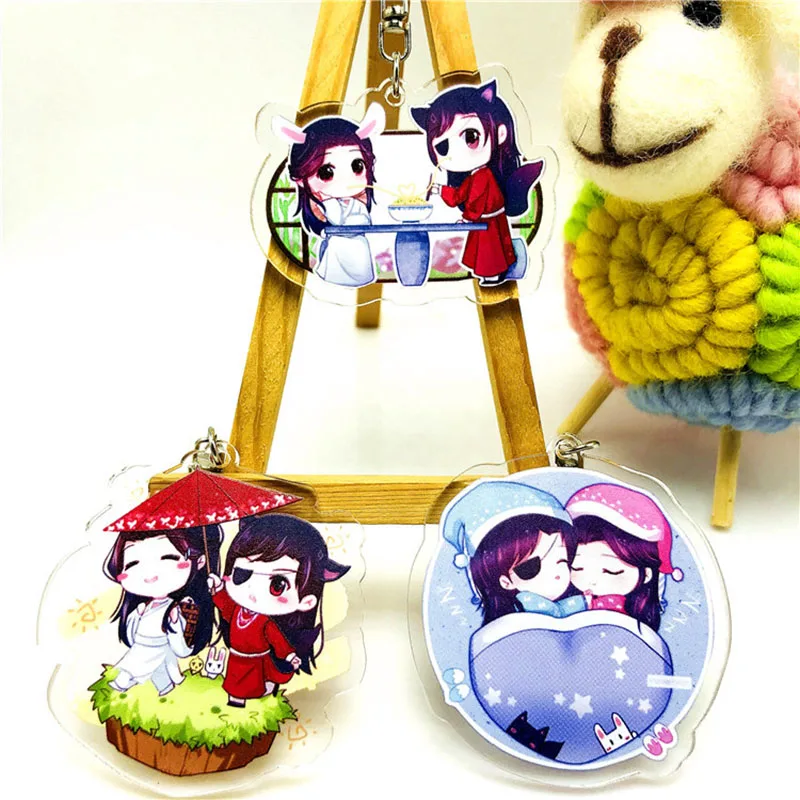 

Anime Mo Dao Zu Shi Keychain Cartoon Figure Wei Wuxian Lan Zhan Acrylic Pendant Key Ring