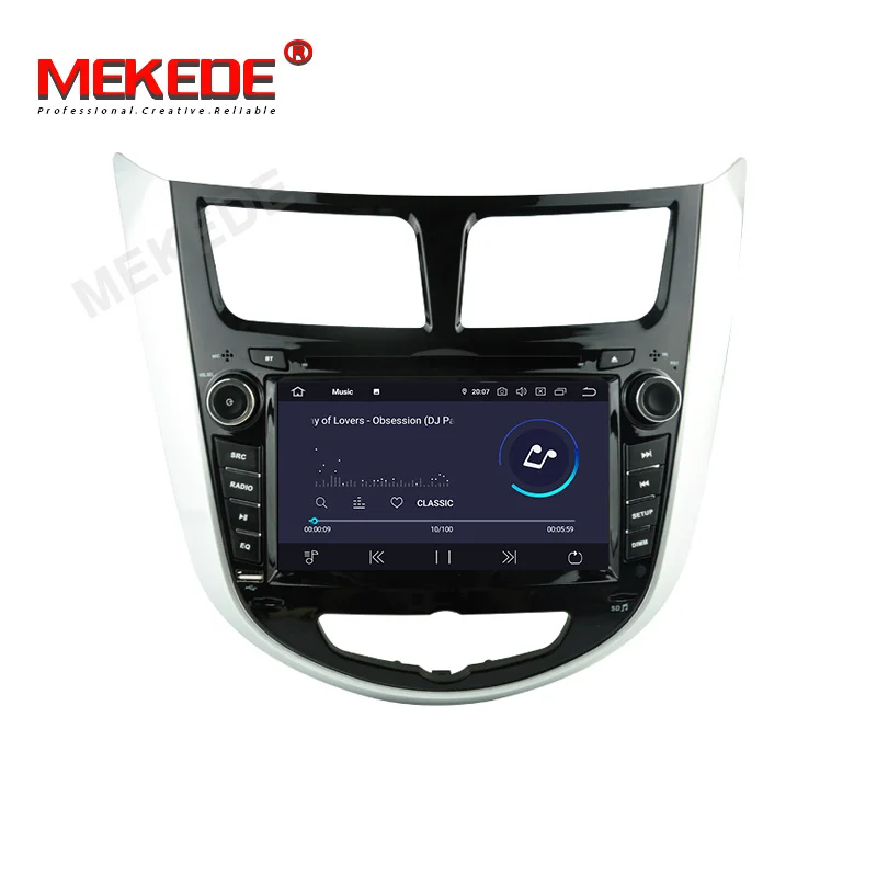 MEDEKE " Android 9,0 4+ 64G Восьмиядерный навигационный GPS автомобильный радиоприёмник мультимедийный видеоплеер для HYUNDAI VERNA/ACCENT/SOLARIS