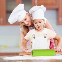 2 шт силиконовая скалка для теста, муки, роликовые кухонные инструменты для выпечки, антипригарные деревянные ручки, ролик для теста