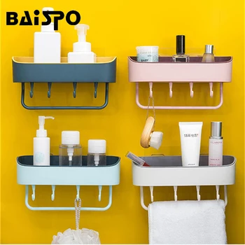 

BAISPO Bathroom Rack Toothbrush Placement Rack Strong Paste Free Punching Multi-function Storage Box Kitchen Storage Box