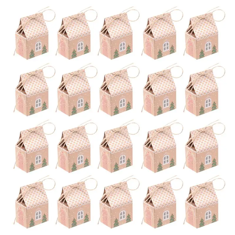 50pcs Christmas Gift Boxes Paper Candy Bag Party Supplies Food Packaging Box Container | Дом и сад