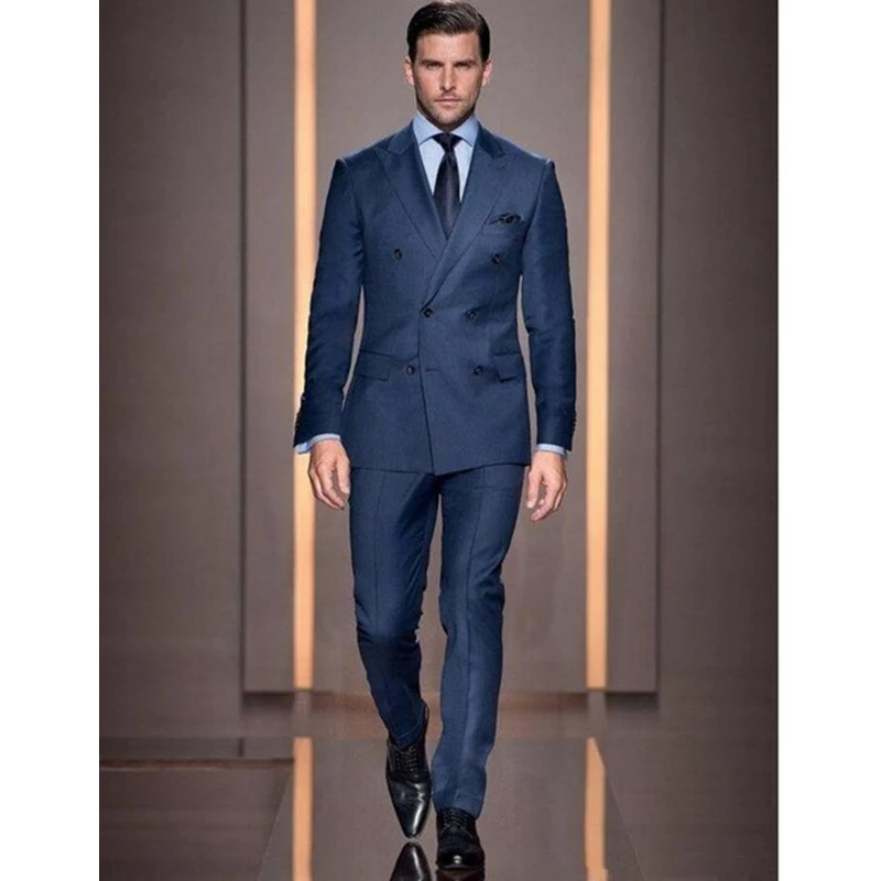 

2020 Summer Style Custom Double Breasted Man Suit Formal Groom Tuxedo Bespoke Suits (Jacket+Pants+tie) Constume Homme Mariage