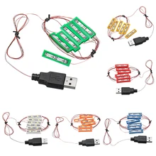 Juego de bloques de iluminación LED MOC, juguete de ladrillos con puerto USB, juego de iluminación de 6 colores, DIY, Universal