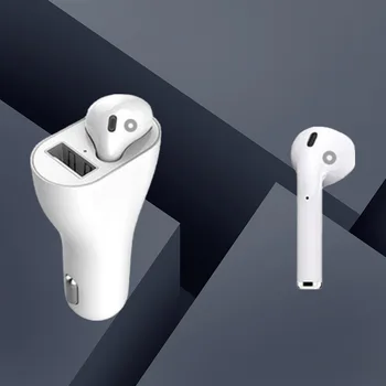 

Car charger single ear wireless business bluetooth headset for Apple Huawei mobile phone car charger bluetooth headset 2 in 1