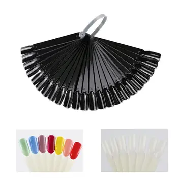 

professional 24Pcs Fan Shape Nail Art Polish Color Card Practice Sample False Tips Display Palette Cards Nail Polish UV Gel