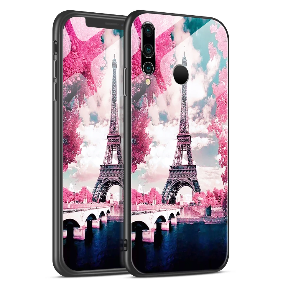 H146 Для Huawei NOVA 2 3 4 звездный узор из закаленного стекла Жесткий Чехол для Nova2 полная Защита задняя крышка Nova3 4 ТПУ ударопрочный корпус - Цвет: H146