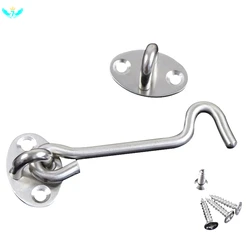 Door Bolt Stainless Steel Window Sliding Door Latch Cabin Hook And Eye Latch Lock Shed Gate Door Catch Silent Holder  HTML