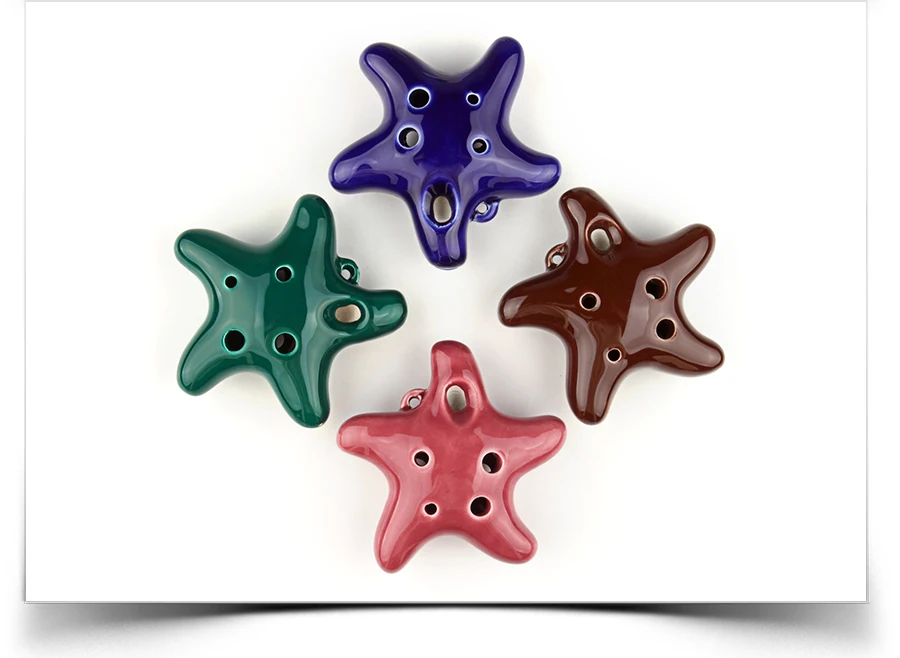 4 цвета окарина 6 отверстий маленькая морская звезда окарина альт C тон Начинающий окарина туристический сувенир Обучающие игрушки керамический кулон