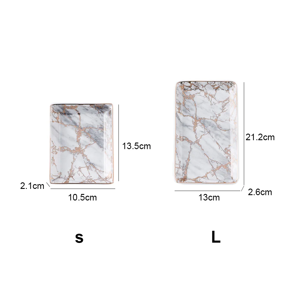 Креативные керамические подносы для хранения многофункциональные мраморные