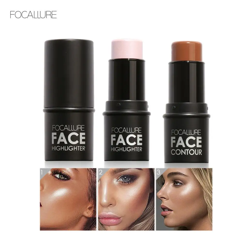 4 Colors Highlighter Stick Silky Texture Face Contour Stick Natural Illuminate Makeup Bronzer Highlight Shaded Bar
