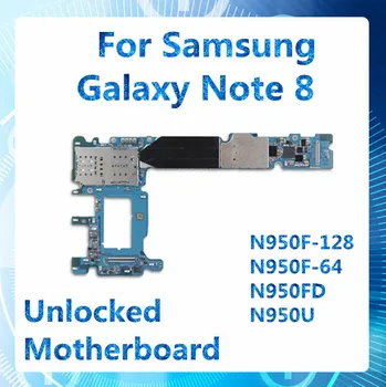 

Unlocked for samsung Galaxy Note 8 N950F N950FD N950U motherboard single/dual sim with chip Android note 8 mainboard 64GB 128GB