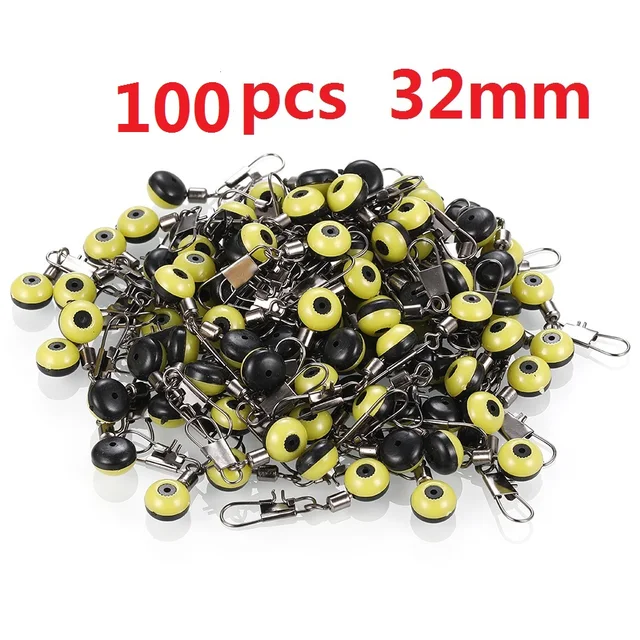 50/10PCS Fishing Float Bobber Stops Space Beans Swivel Connectors Wobbler Sea Fishing Saltwater Metal Plastic Tools Accessories 100pcs 32mm