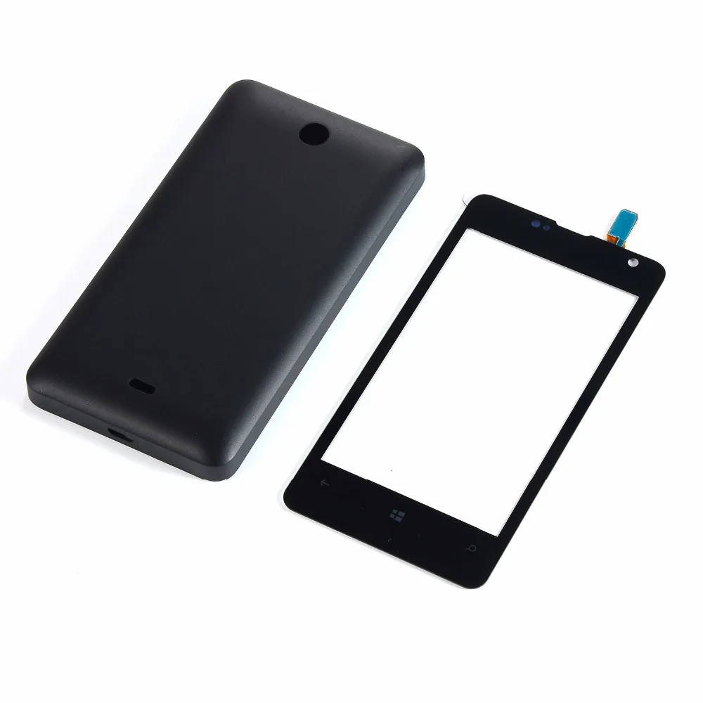 Сенсорный экран для microsoft Nokia Lumia 430 N430 дигитайзер панель Стекло+ Корпус батарея задняя крышка+ наклейка клей