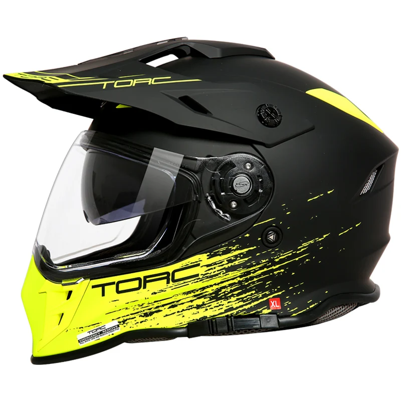 TORC T33 полный шлем для мотоциклистов, шлем для бездорожья, шлем для мотогонок, шлем для мотогонок - Цвет: Matte Black Yellow