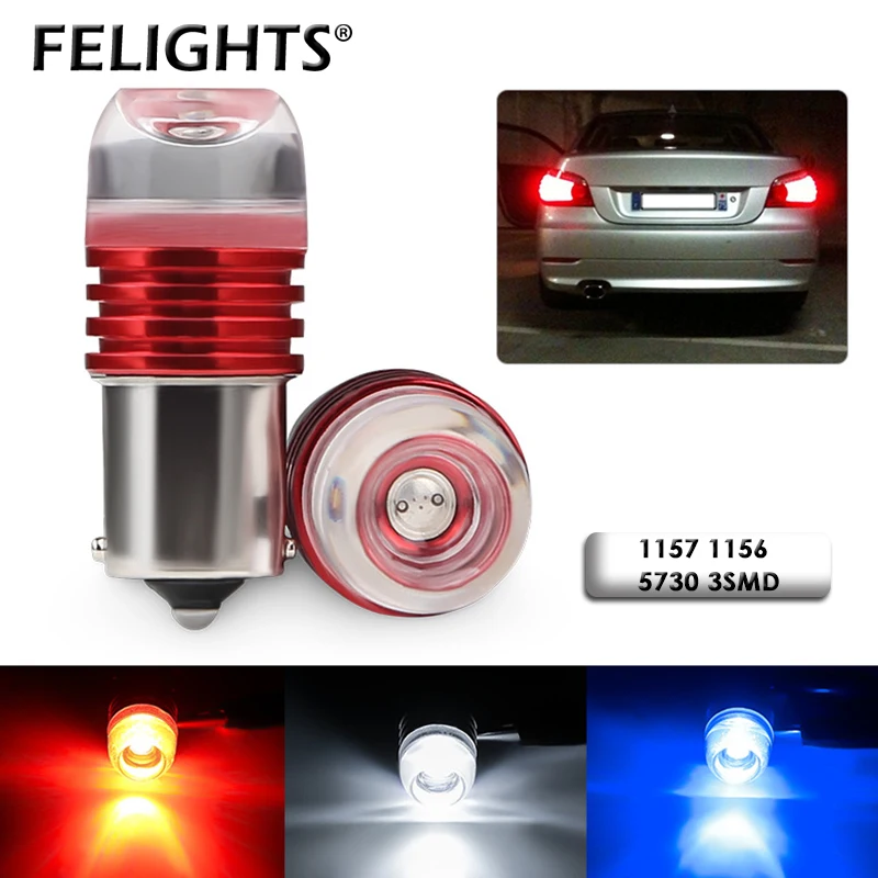 

2X Car LED Light Bulb 1156 BA15S 1157 BAY15D 5630 3SMD Turn Signal Tail Brake Auto Reversing Lamp For Car 12V White Bulb Red