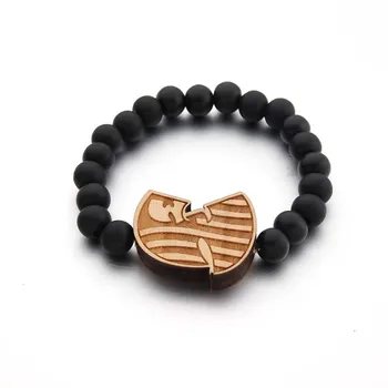 

6PCS/lot Hip Hop Wood Wholesale Fashion Good wood wudang pendant Bracelet Hiphop Accessories Wood Pendant Bracelets Jewelry