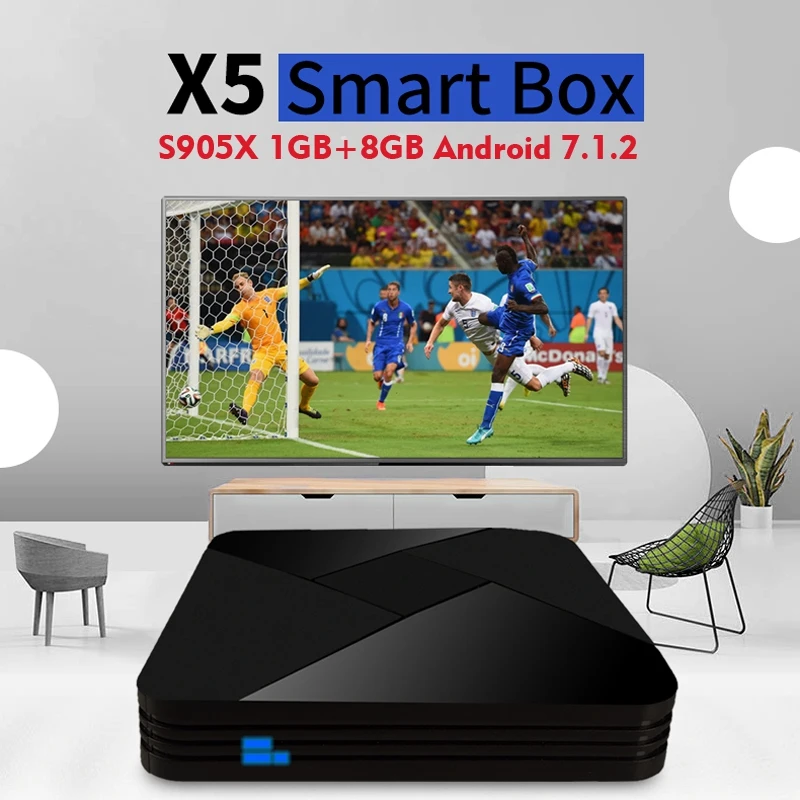 X5 Smart Android ТВ приставка Android 7,1 1 ГБ 8 ГБ Amlogic S905X четырехъядерный H.265 4K 2,4 ГГц WiFi ТВ плеер