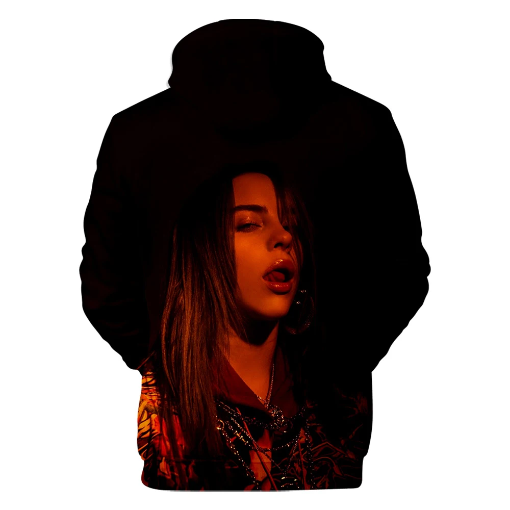 Повседневные толстовки с 3D Billie Eilish для женщин и мужчин; Осенние Топы; модные толстовки с капюшоном Billie Eilish; Детские Желтые пуловеры с 3D рисунком для девочек