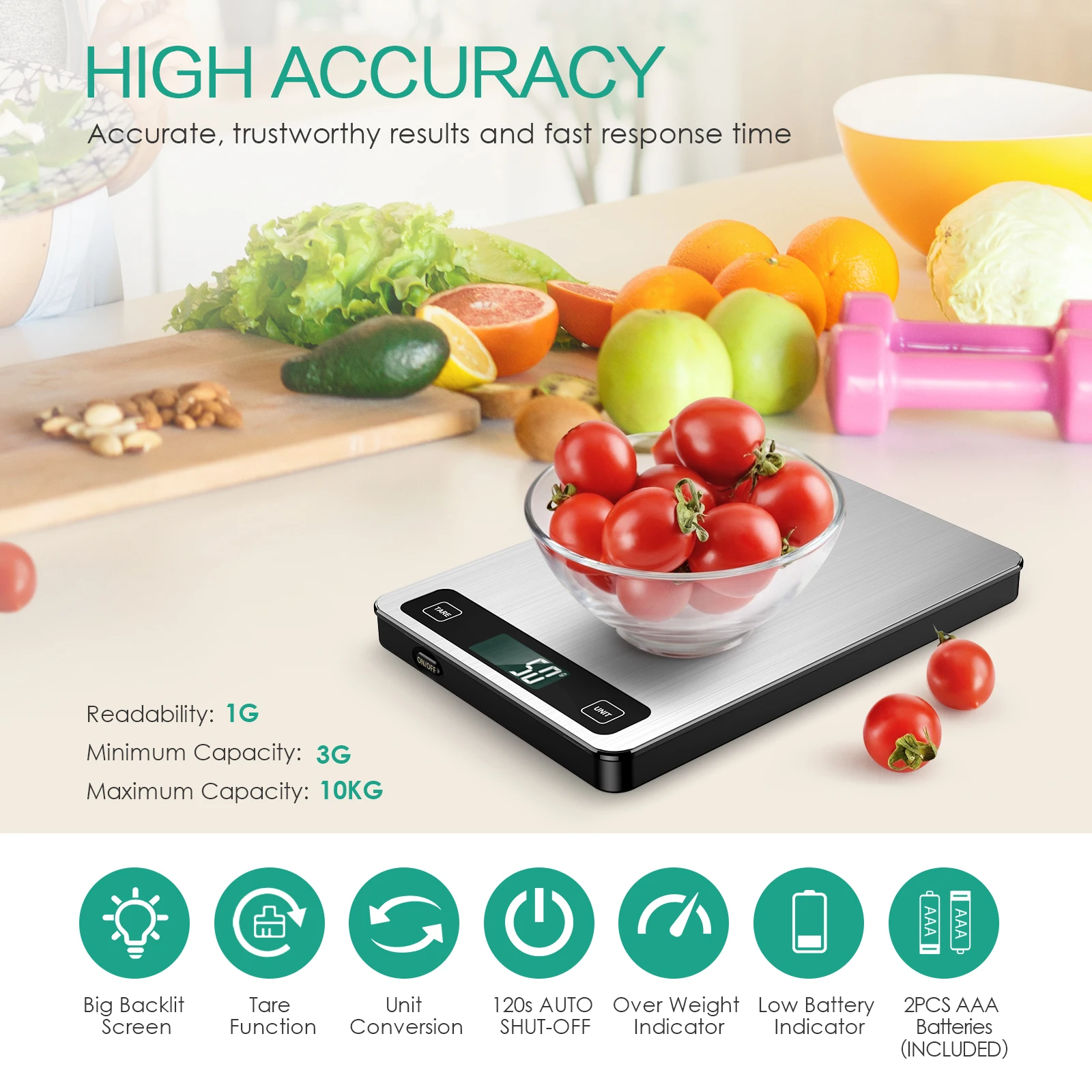 10kg/1g Digital LCD Electronic Kitchen Scales Cooking Food Weighing Scale New 