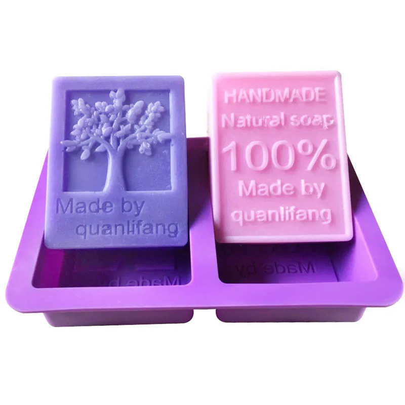 2 отверстия квадратная форма для мыла силиконовые ручные инструменты Sugarcraft