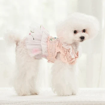 

Pet Summer Pleated Skirt For Small Medium Dogs Bubble Dress Wedding Costume For Dog Girls Sweet Princess Pet Skirt Clothes J