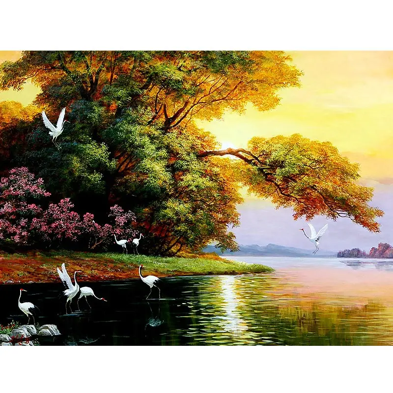 

5D DIY Diamond Painting Landscape Sunset lighthouse Cross stitch Full Diamond Embroidery Mosaic Picture Rhinestone Home Decor