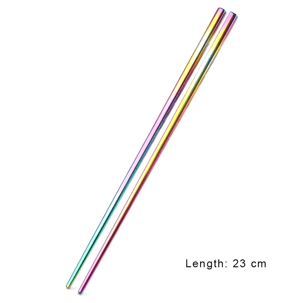 Multicolor 1 пара из нержавеющей стали 304 многоразовая антиосколочная посуда палочки для еды кухонные аксессуары долговечная посуда - Цвет: Multicolor