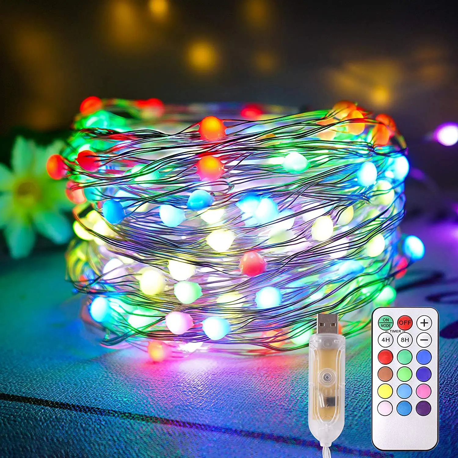10m 100led Fairy Lights Christmas Tree Decoration 5v Usb Power Flexible  Garland Waterproof Led String Lights With Remote Control - Lighting Strings  - AliExpress